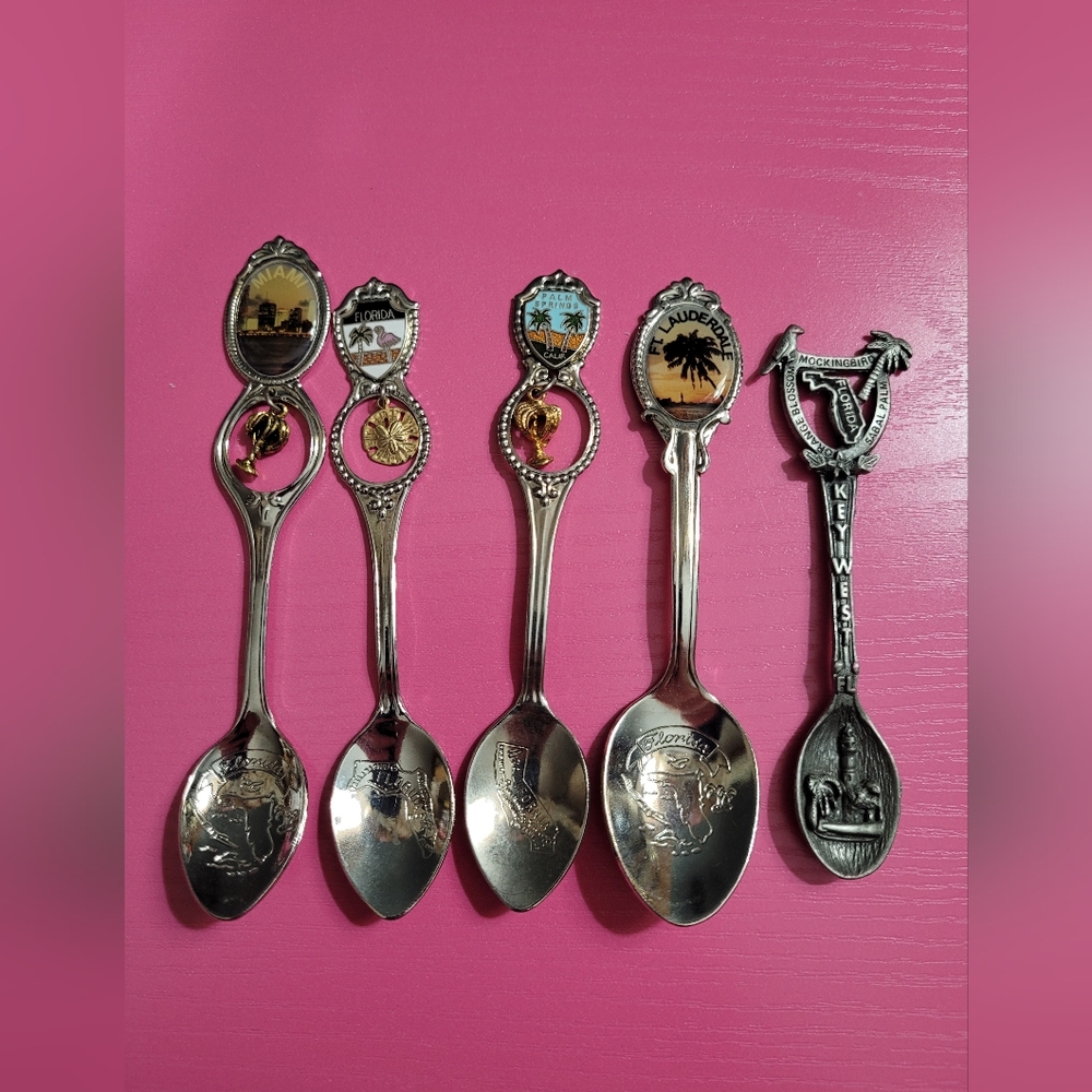 Souvenir Spoons Set Of 5 Florida (5)